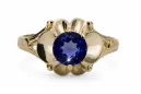 Sapphire 14K Yellow gold Ring Vintage craft vrc377y
